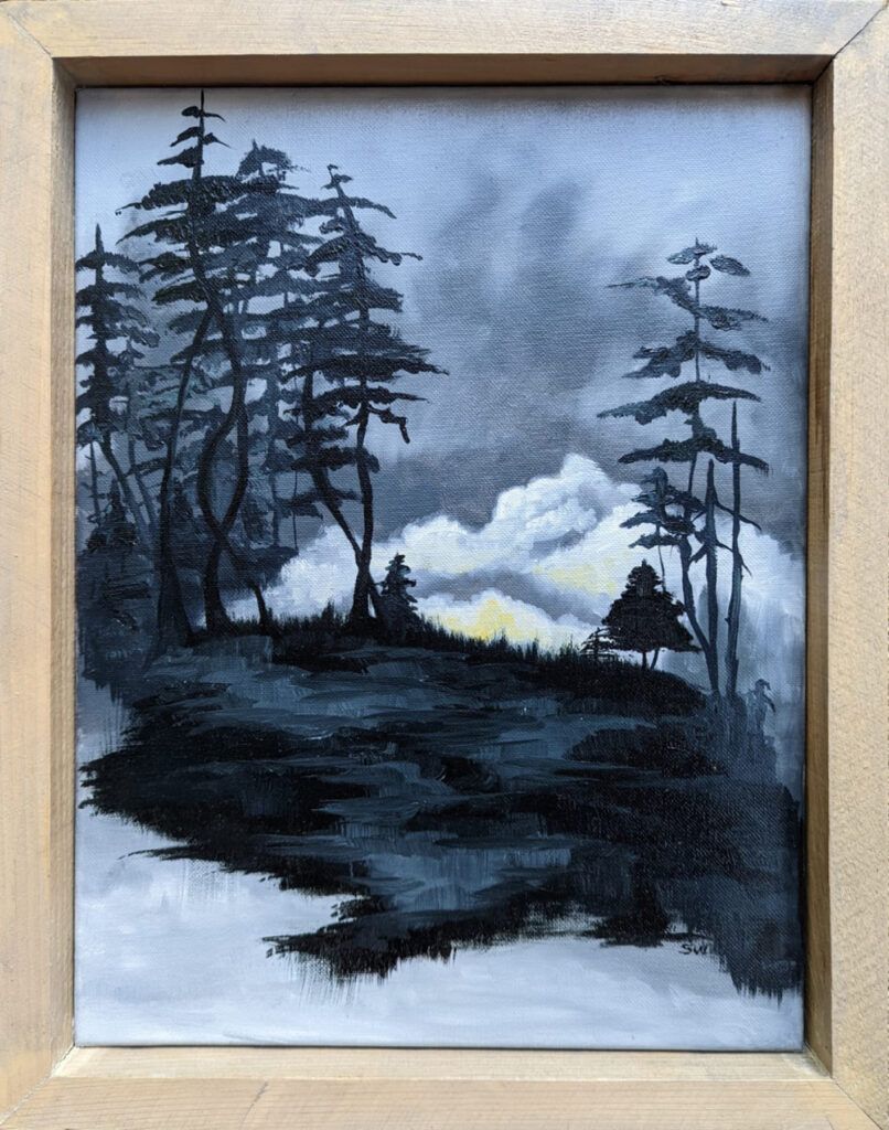 foggy night oil painting 1